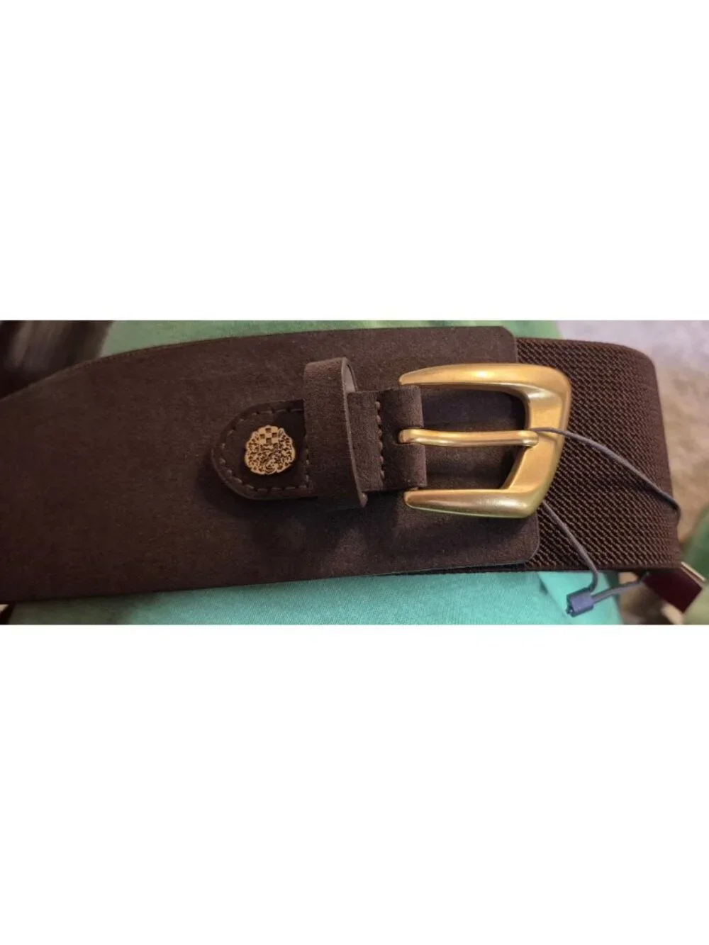 Vince Camuto Brown Faux Suede Corset Belt w/Stretch Insert Size 1x/3x NWT